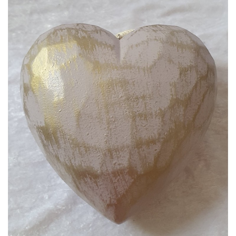 Holz Herz taupe/gold