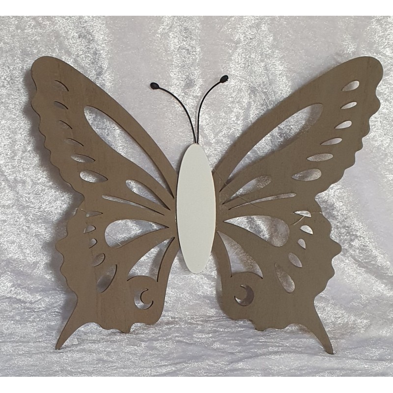 Holz Schmetterling taupe