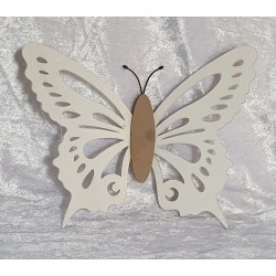 Holz Schmetterling weiss