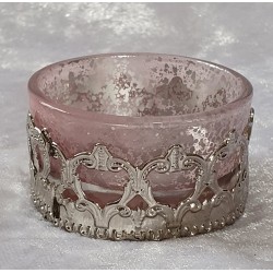 Teelicht Glas rosa