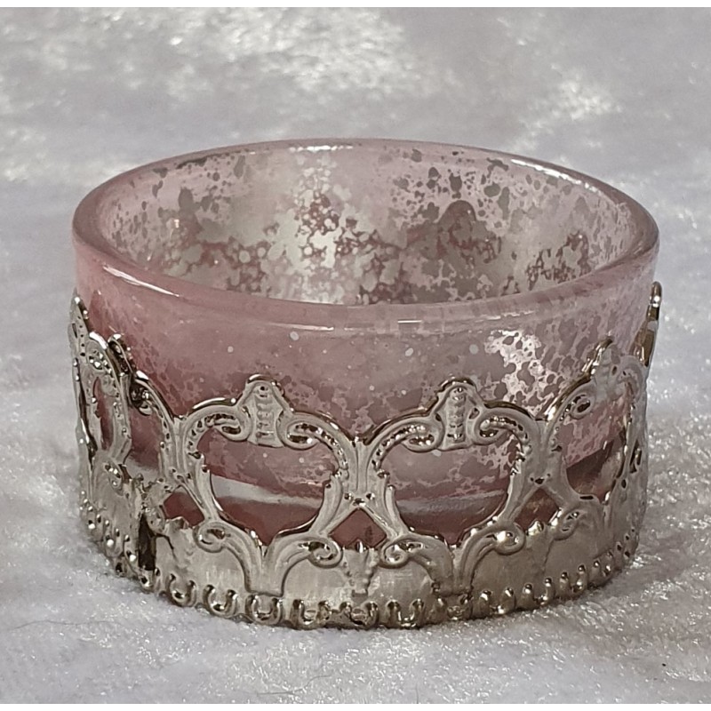 Teelicht Glas rosa