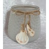 Windlicht Glas Muscheln weiss