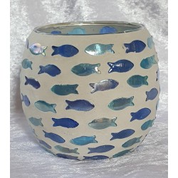 Windlicht Glas Fische