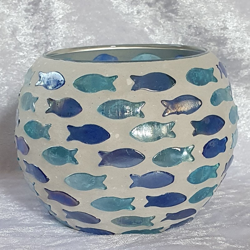 Windlicht Glas Fische