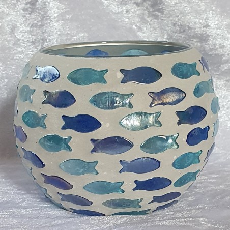 Windlicht Glas Fische