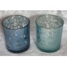 Windlicht Glas Fische blau