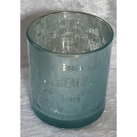 Windlicht Glas Beach türkis