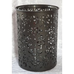 Windlicht mit Glas schwarz