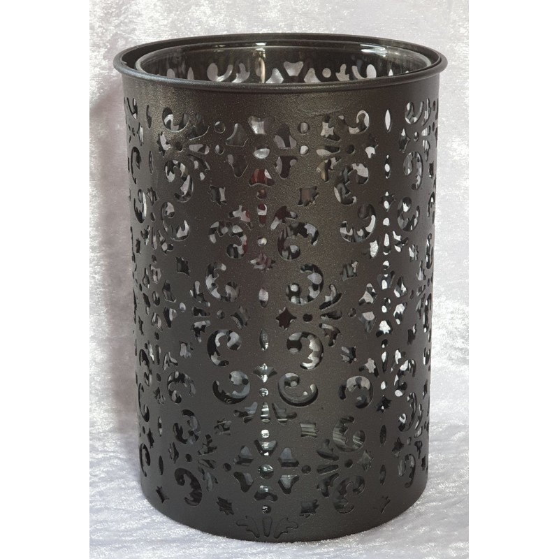 Windlicht mit Glas schwarz