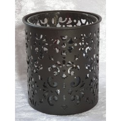 Windlicht mit Glas schwarz