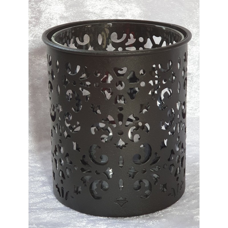 Windlicht mit Glas schwarz