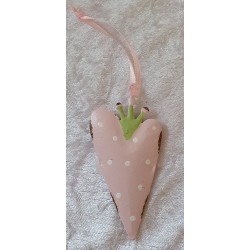 Metall Herz mit Krone rosa