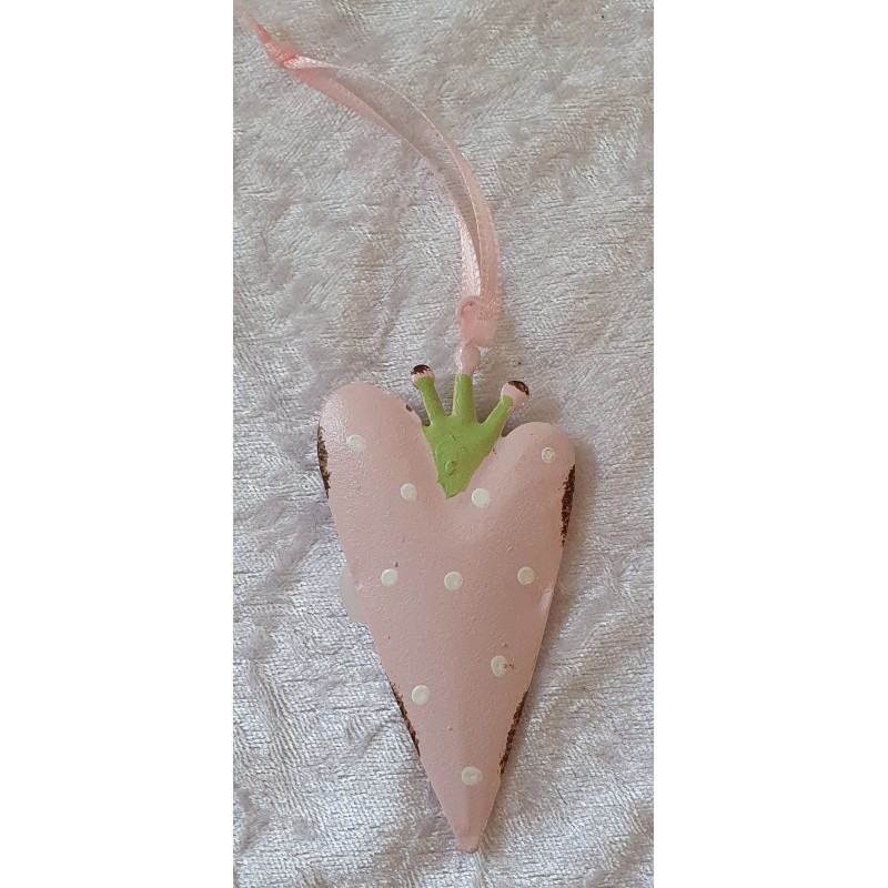 Metall Herz mit Krone rosa