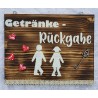 Schild Getränke-Rückgabe