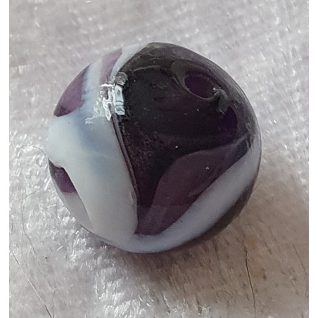 Glasperlen violette/weiss