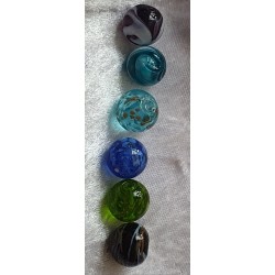 Glasperlen violette/weiss