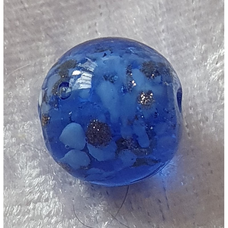 Glasperlen blau/gold