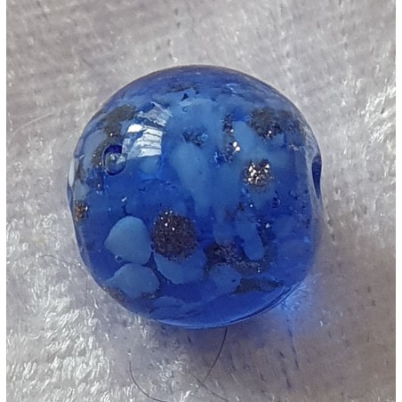 Glasperlen blau/gold