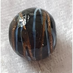 Glasperlen schwarz/gold/weiss