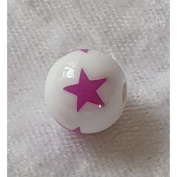 Kunststoffperlen Sterne weiss/violette