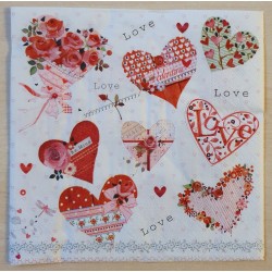 Serviette Herzen