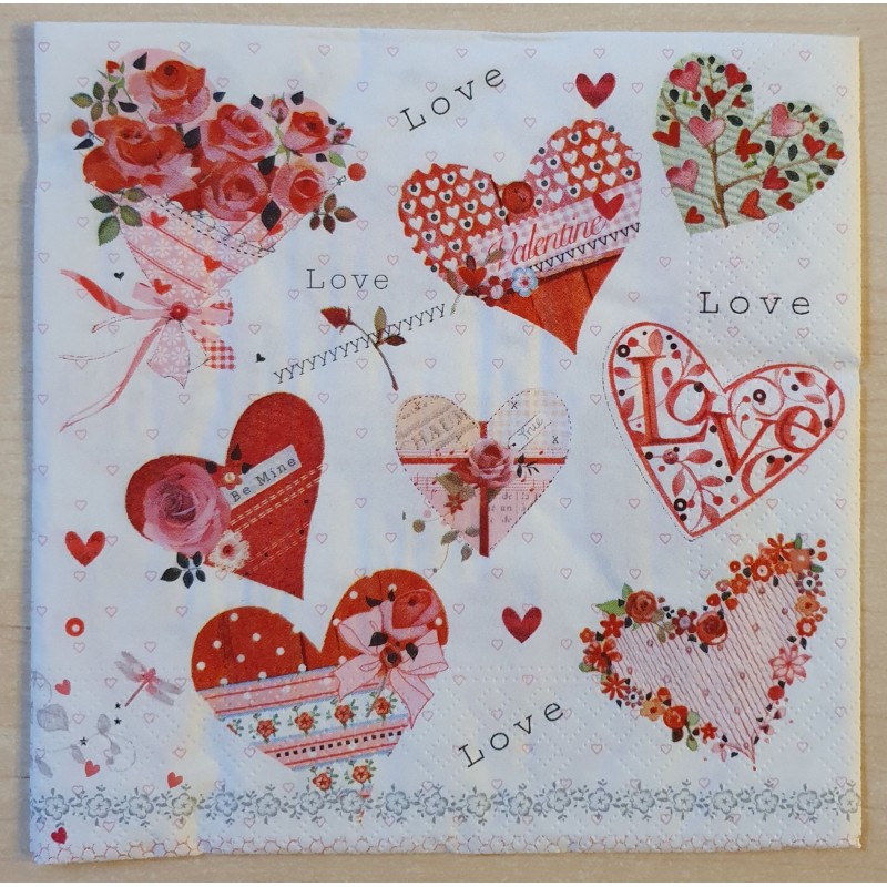 Serviette Herzen
