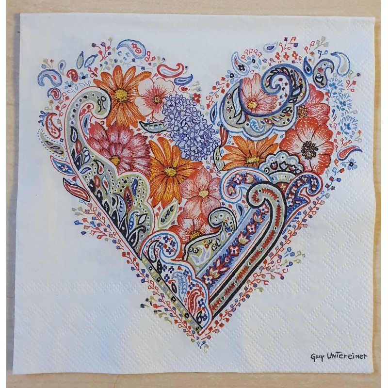 Serviette Herz