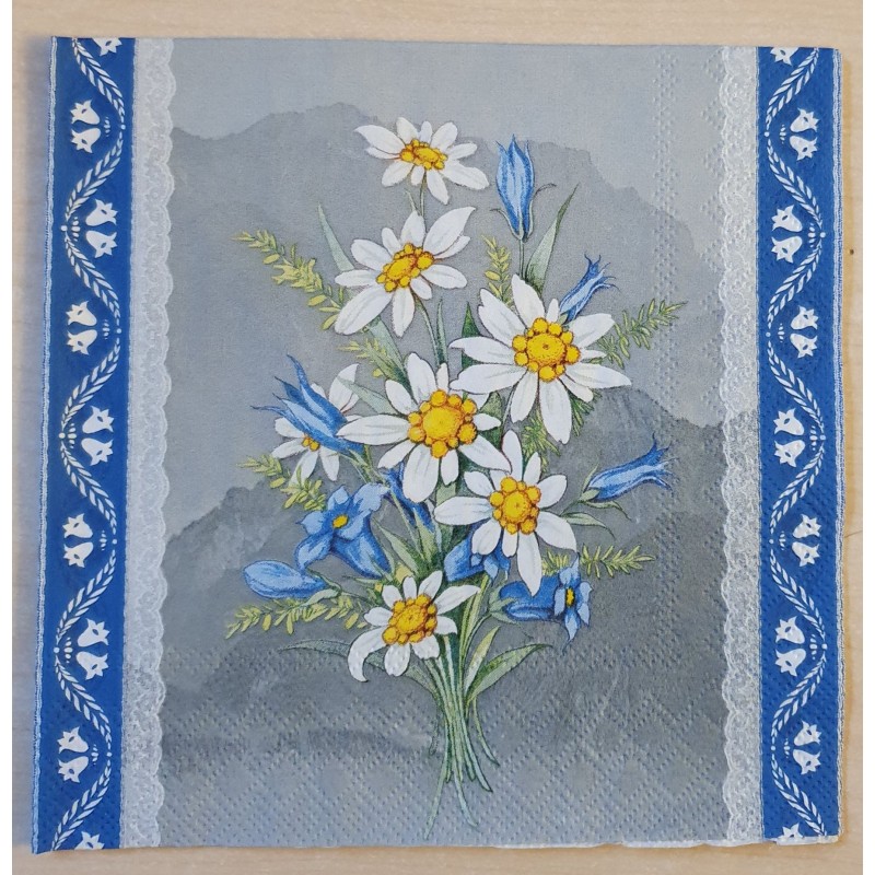 Serviette Edelweiss/Enzian