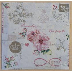 Serviette Blumen/Krone