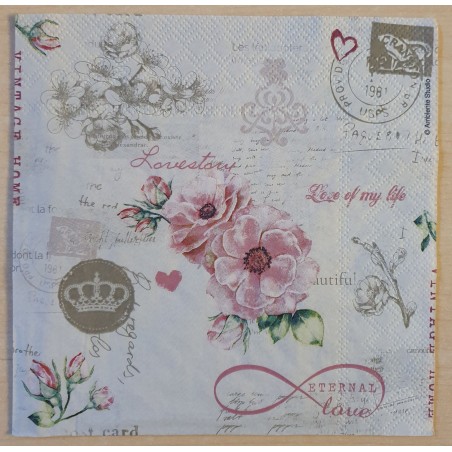 Serviette Blumen/Krone