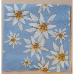 Serviette Edelweiss blau