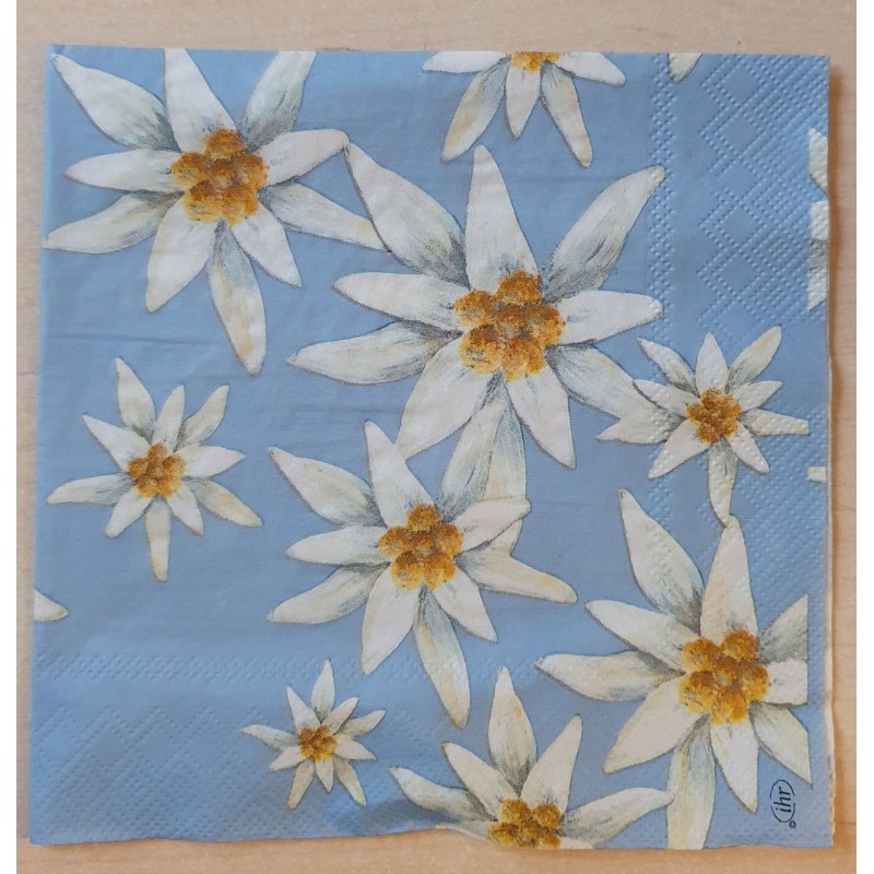 Serviette Edelweiss blau