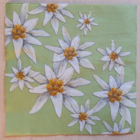 Serviette Edelweiss grün