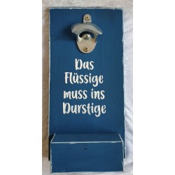 Getränkeöffner Holz blau
