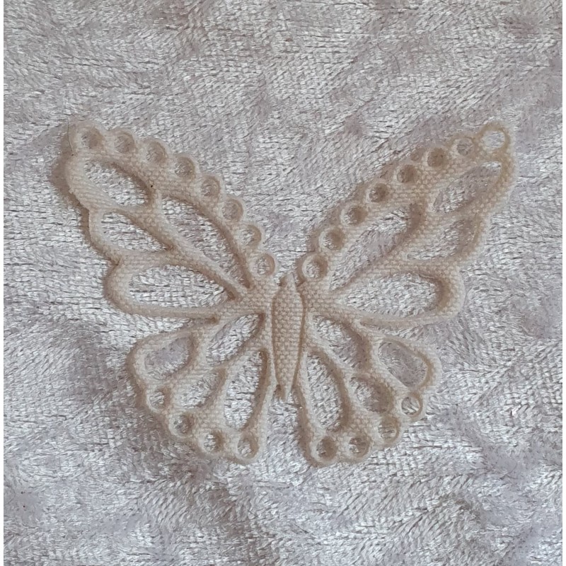 Schmetterling aus Stoff creme