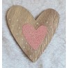 Holzherz rosa/glitzer