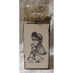 Teelicht Holz/Glas