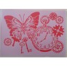 Schablone Uhr/Schmetterling