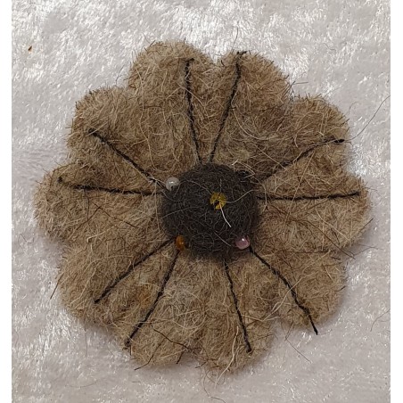 Filz Blume taupe