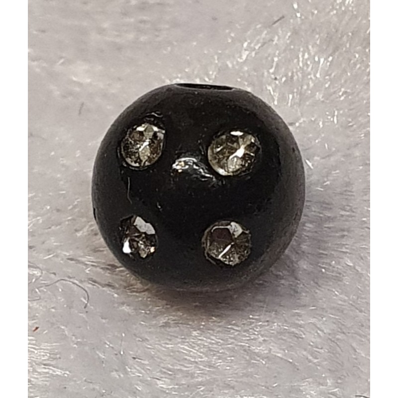 Strassperlen Kunststoff schwarz