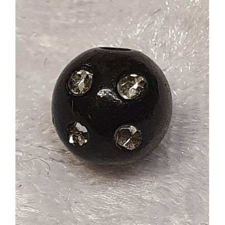 Strassperlen Kunststoff schwarz