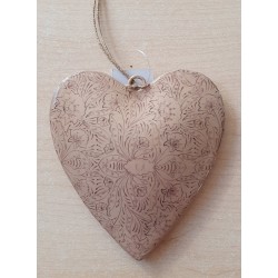Metall Herz beige