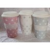 Porzellan Becher to go rosa/Sterne