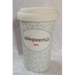 Porzellan Becher to go Lieblingsmensch
