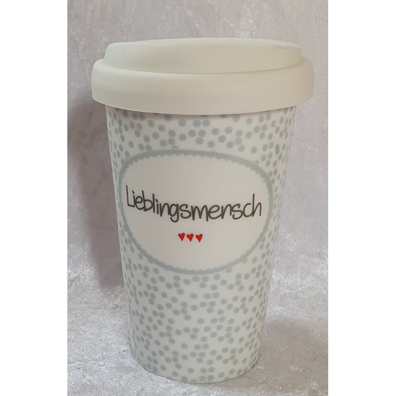 Porzellan Becher to go Lieblingsmensch