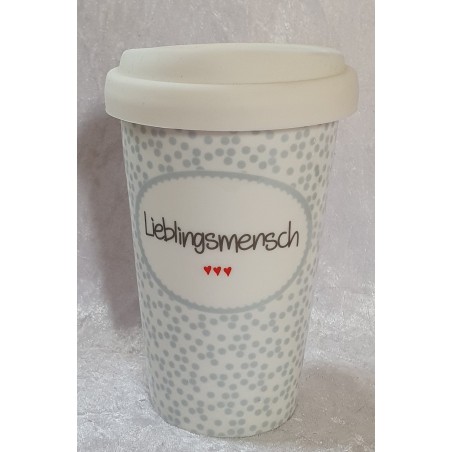 Porzellan Becher to go Lieblingsmensch