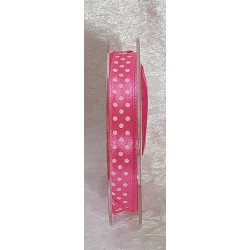 Dekoband gepunktet neon pink