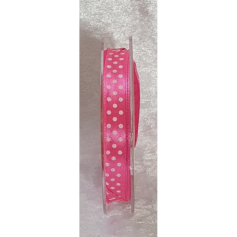 Dekoband gepunktet neon pink