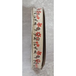 Dekoband Blumen beige