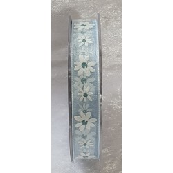 Dekoband Blumen blau